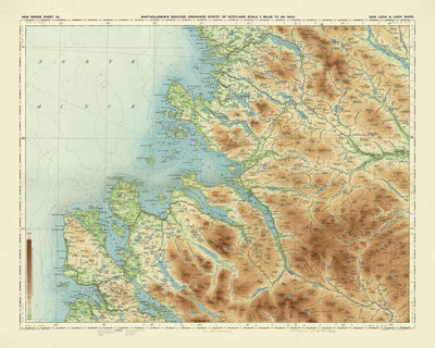 Antiguo mapa OS de Gair Loch y Loch Inver, Tierras Altas de Escocia por Bartholomew, 1901: Ullapool, Loch Maree, Suilven, An Teallach, Castillo de Ardvreck, River Ewe