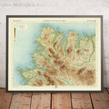 Alte OS-Karte von Cape Wrath & Tongue, Sutherland von Bartholomew, 1901: Ben Hope, Loch Eriboll, Kyle von Durness, Ben Loyal 