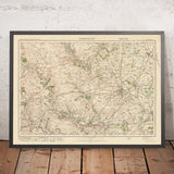 Ancienne carte de l'Ordnance Survey, feuille 26 - Harrogate, 1925 : Otley, Ilkley, Skipton, Knaresborough, Nidderdale AONB