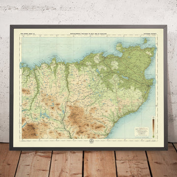 Mappa antica della contea di Caithness di Bartholomew, 1901: Thurso, Wick, Dunnet Head, Loch Watten, Morven, Castello di Mey 