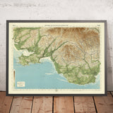 Ancienne carte OS de Swansea, Pays de Galles du Sud par Bartholomew, 1901 : Neath, Carmarthen, Brecon, Tawe, Parc national de Brecon Beacons 