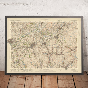 Mappa del vecchio Ordnance Survey, Foglio 30 - Blackburn, 1925: Preston, Burnley, Clitheroe, Accrington, Chorley 