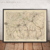 Mapa antiguo de Ordnance Survey, hoja 30 - Blackburn, 1925: Preston, Burnley, Clitheroe, Accrington, Chorley