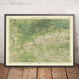Old OS Map of Surrey by Bartholomew, 1901: London, Thames, Richmond Park, North Downs, Epsom