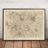 Ancienne carte de l'Ordnance Survey, feuille 31 - Leeds & Bradford, 1925 : Halifax, Huddersfield, Wakefield, Dewsbury, Keighley