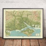 Alte OS-Karte des New Forest & Isle of Wight, Hampshire von Bartholomew, 1901: Southampton, Bournemouth, Poole Harbour, Carisbrooke Castle, Needles Rocks 