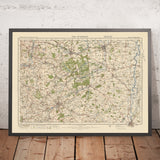 Alter Ordnance Survey-Karte, Blatt 46 - Die Dukeries, 1925: Mansfield, Worksop, Sutton-in-Ashfield, Newark-on-Trent, Retford 