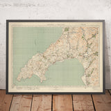 Carte Old Ordnance Survey, feuille 49 - Portmadoc & Criccieth, 1925 : Harlech, Pwllheli, Abersoch, Yr Wyddfa (Mt Snowdon), Parc national d'Eryri