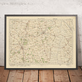 Mapa de Old Ordnance Survey, hoja 55 - Grantham, 1925: Sleaford, Donington, Long Bennington, Ruskington, Swineshead