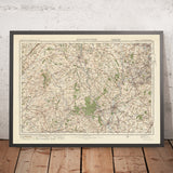 Carte Old Ordnance Survey, feuille 71 - Kidderminster, 1925 : Dudley, Stourbridge, Stourport-on-Severn, Bridgnorth, réserve naturelle nationale de Wyre Forest
