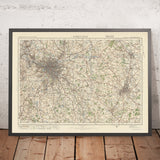 Alte Ordnance Survey-Karte, Blatt 72 - Birmingham, 1925: Coventry, Nuneaton, Solihull, Kenilworth, West Bromwich 