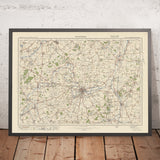 Mapa de Old Ordnance Survey, hoja 84 - Bedford, 1925: St Neots, Biggleswade, Sandy, Newport Pagnell, Rushden