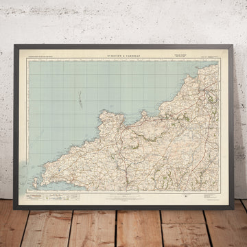 Mapa de Old Ordnance Survey, hoja 88 - St. Davids & Cardigan, 1925: Fishguard, Newport, Letterston, Ramsey Island y el Parque Nacional de la Costa de Pembrokeshire