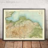 Ancienne carte OS de Berwick et Haddington par Bartholomew, 1901 : Rivière Tweed, collines de Lammermuir, East Lothian, Borders écossais 