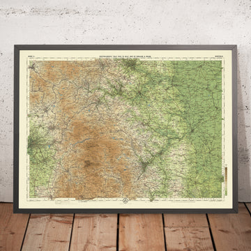 Ancienne carte OS de Sheffield, Yorkshire par Bartholomew, 1901 : District des Peaks, Rivière Don, Leeds, Manchester, Worksop 