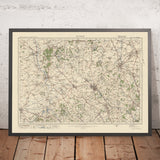 Mapa de estudio de artillería antigua, hoja 95 - Luton, 1925: Leighton Buzzard, Hitchin, Stevenage, Dunstable, Milton Keynes