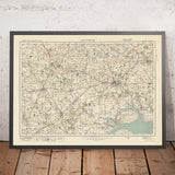 Alter Ordnance Survey Karte, Blatt 97 - Colchester, 1925: Brightlingsea, Braintree, Halstead, Witham, Dedham Vale AONB 