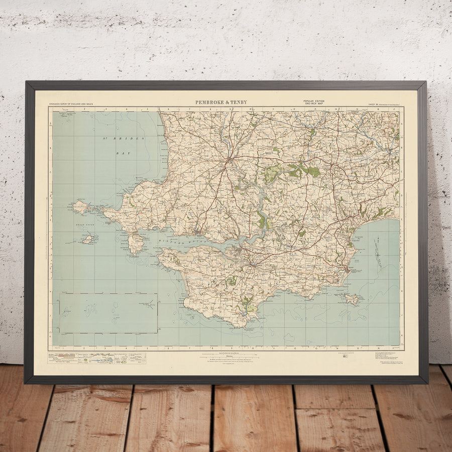 Old Ordnance Survey Map, Sheet 99 - Pembroke & Tenby, 1925: Neyland, Milford Haven, Haverfordwest, Narberth, Pembrokshire Coast National Park