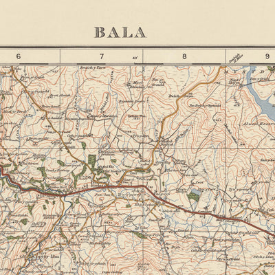 Old Ordnance Survey Map, Sheet 50 - Bala, 1925: Corwen, Blaenau Ffestiniog, Trawsfynydd, Coed y Brenin Forest Park, Eryri National Park (Snowdonia)