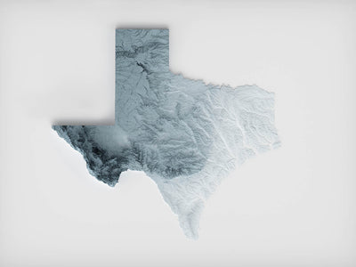 Carte topographique 3D de relief du Texas 