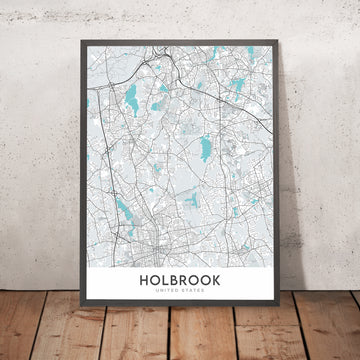 Mappa della città moderna di Holbrook, MA: Società storica e museo di Holbrook, Foresta comunale di Holbrook, Palude di Holbrook, Route 139, Route 24 