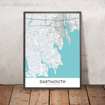 Moderne Stadtkarte von Dartmouth, MA: Dartmouth Mall, UMass Dartmouth, MA-6, MA-177, MA-138 
