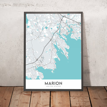 Modern City Map of Marion, MA: Marion Village, Sippican, Point Independence, Route 6, Route 105