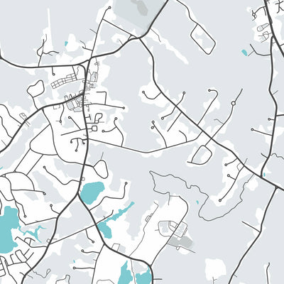 Mapa moderno de la ciudad de Pembroke, MA: Pembroke Center, Bryantville, North Pembroke, West Pembroke, Pembroke Pines