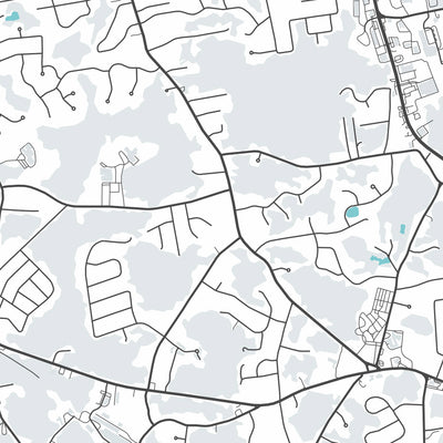Mapa moderno de la ciudad de Hanover, MA: Hanover Center, Silver Lake, Ruta 3, Hanover Mall, Hanover Theatre