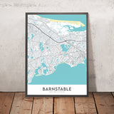 Modern City Map of Barnstable, MA: Barnstable Village, Hyannis, Sandy Neck Beach, Route 6, Route 28