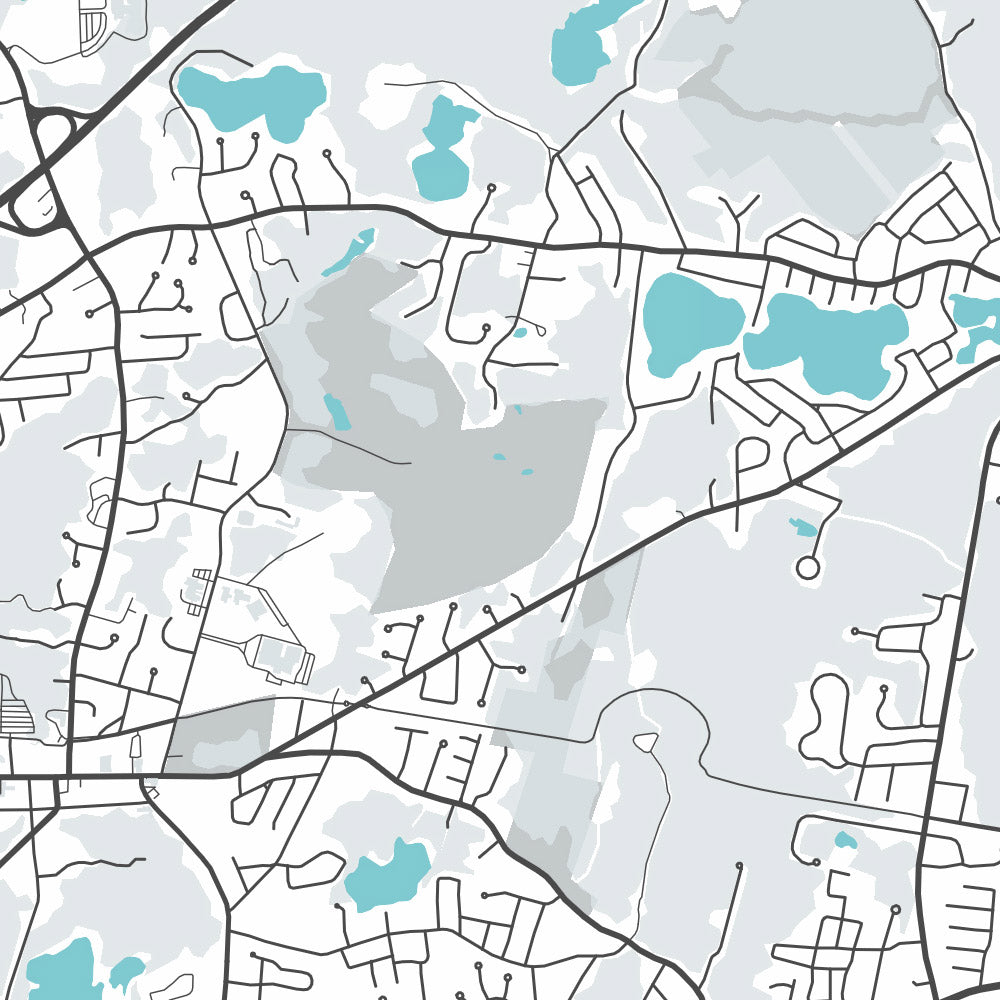 Plan de la ville moderne de Harwich, Massachusetts : plage de la rivière Rouge, port de Saquatucket, port de Wychmere, port d'Allen, rivière Herring