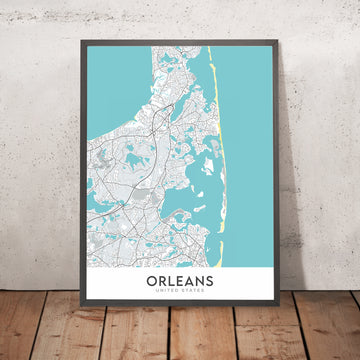 Modern City Map of Orleans, MA: Nauset Beach, Skaket Beach, Rock Harbor, Pleasant Bay, Cape Cod National Seashore
