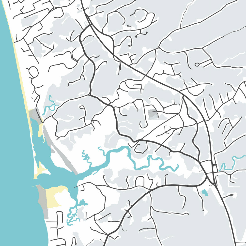 Modern City Map of Truro, MA: Truro Center, North Truro, South Truro, East Truro, West Truro