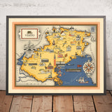 Alte Karte von Venetien von De Agostini, 1938: Prosecco-Region, Venedig, Verona, Padua, Vicenza, Dolomiten 