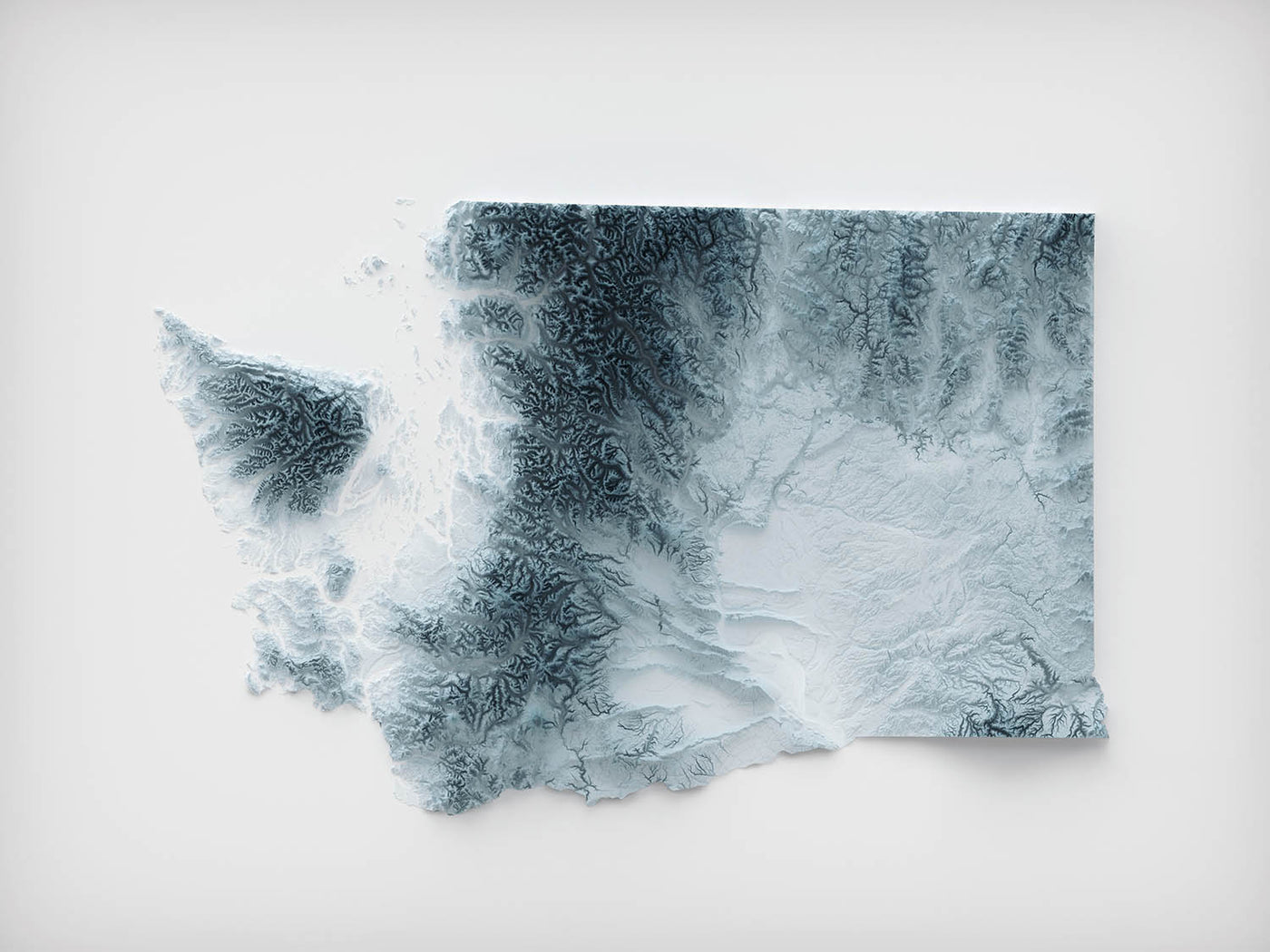 Washington State Topographic 3D Relief Map