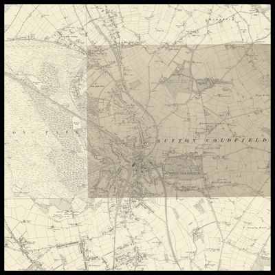 Mapa antiguo personalizado de Royal Sutton Coldfield 