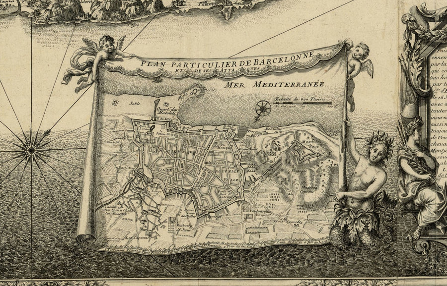 Siège français de Barcelone par Beaulieu, 1697 : Montjuïc, Forces navales, Camps français 