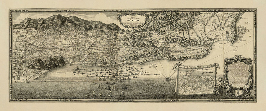 Siège français de Barcelone par Beaulieu, 1697 : Montjuïc, Forces navales, Camps français 