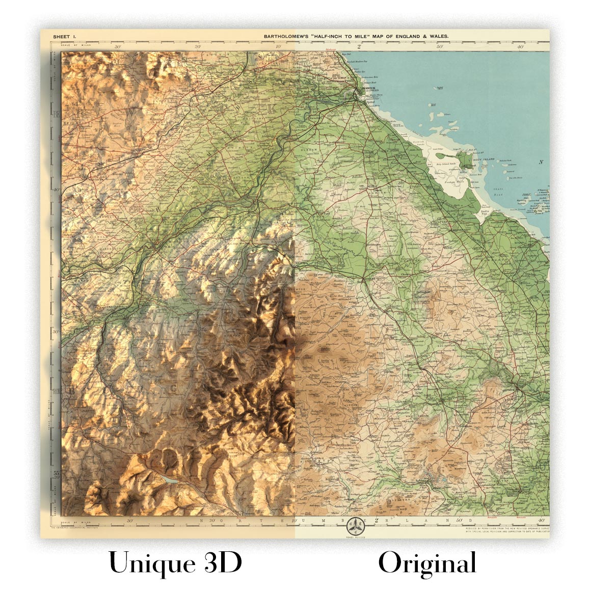 Image showing the difference between an Original map and a map that has undergone the Unique 3D transformation