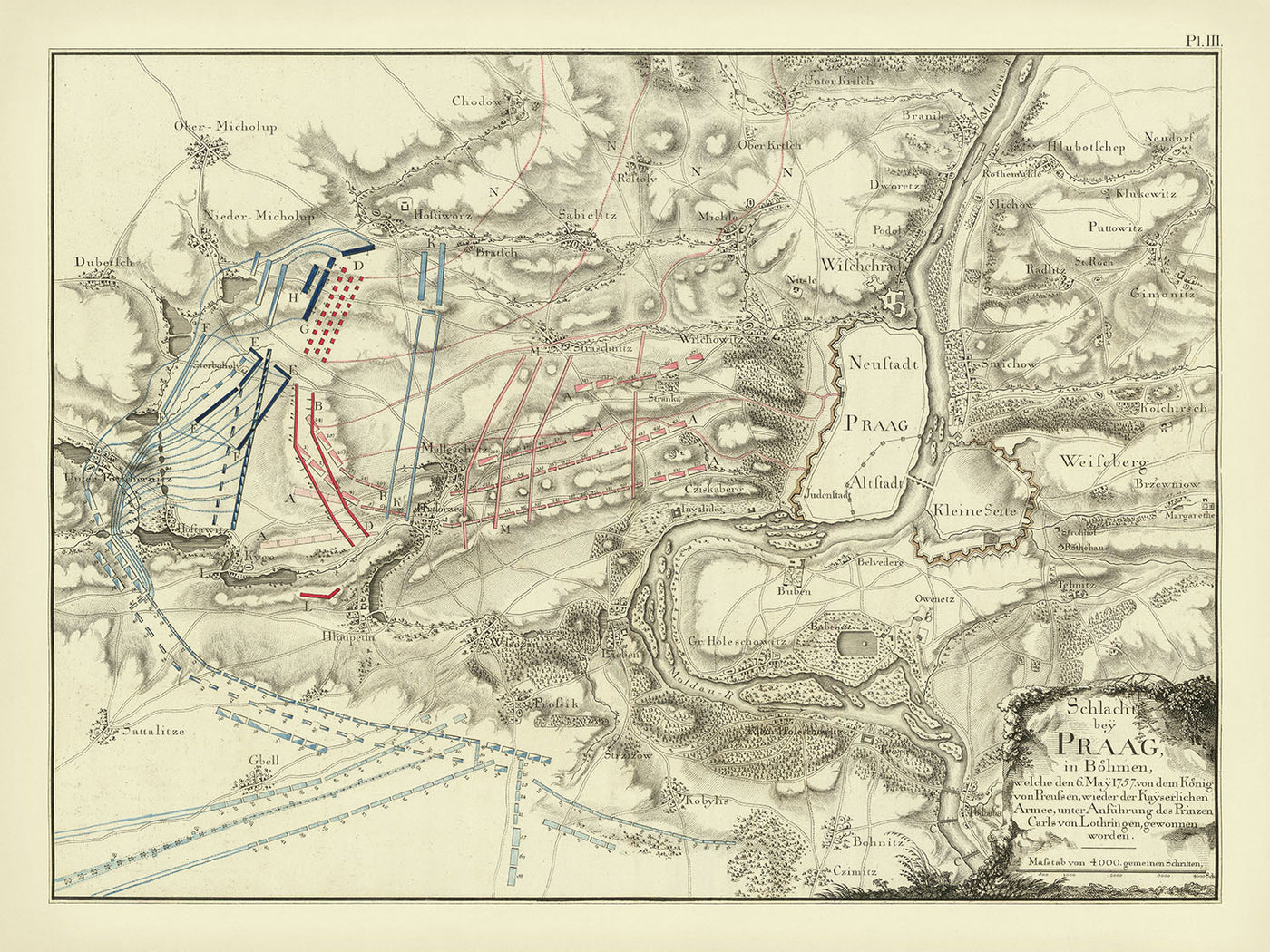 Bataille de Prague par Anonyme, 1778