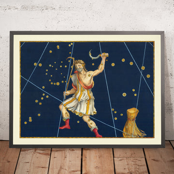 Antica mappa stellare di Bootes di Johann Bayer, 1603 - Carta delle costellazioni celesti 