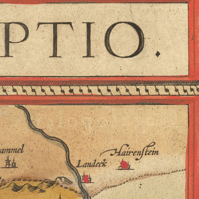 Alte Karte von Brandenburg von Ortelius, 1598: Berlin, Albis, Oder, Marchia Media, kunstvolles Design