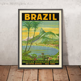Brasilien-Reiseposter mit Cristo Redento von Waldomiro Goncalves Christino 