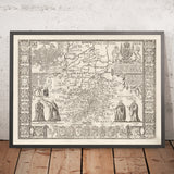 Alte Karte von Cambridgeshire, 1611 von John Speed - Cambridge, Peterborough, Wisbech 