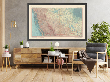 Mappa antica del Canada, 1967: Edmonton, Calgary, Vancouver, Winnipeg, Montagne Rocciose 