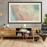 Old Map of Canada, 1967: Edmonton, Calgary, Vancouver, Winnipeg, Rocky Mountains