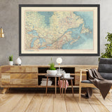 Ancienne carte du Canada, 1967 : Ontario, Québec, Terre-Neuve, Labrador, Nouvelle-Écosse, Grands Lacs 