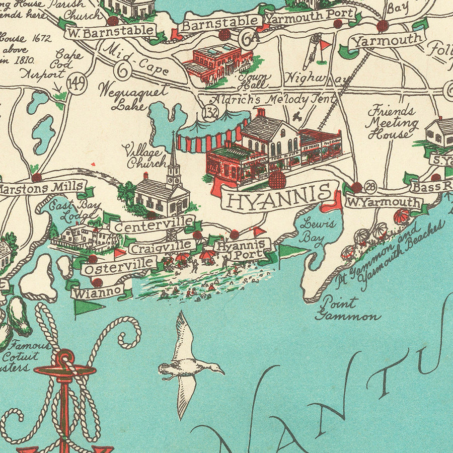 Mappa Antica di Cape Cod, Martha&
