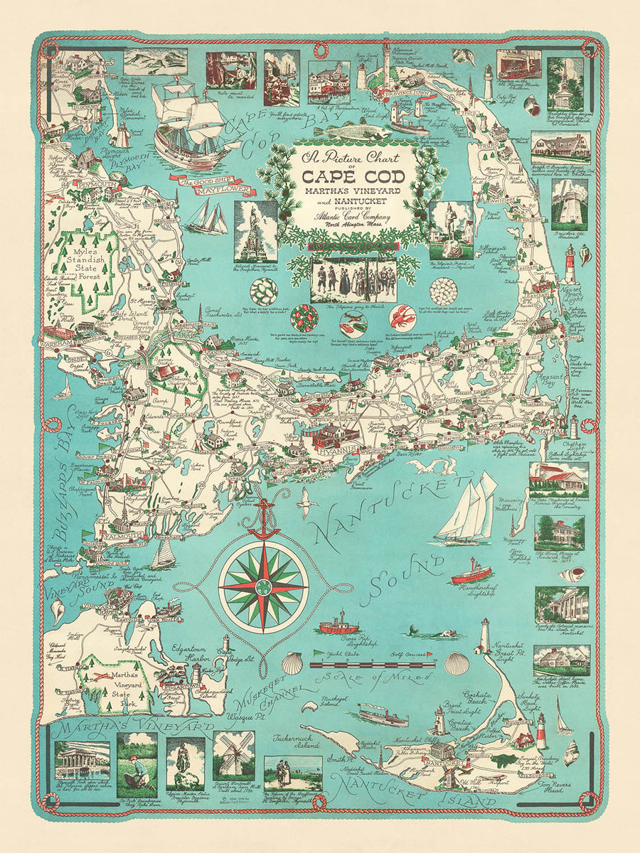 Mappa Antica di Cape Cod, Martha&