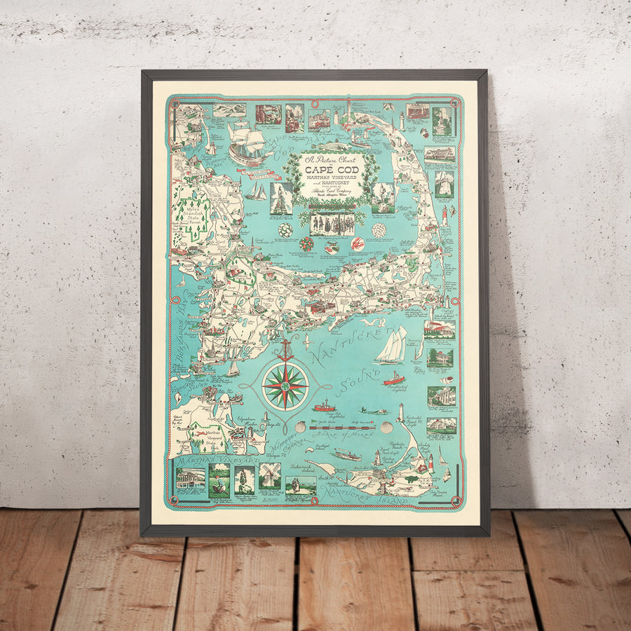 Mappa Antica di Cape Cod, Martha&